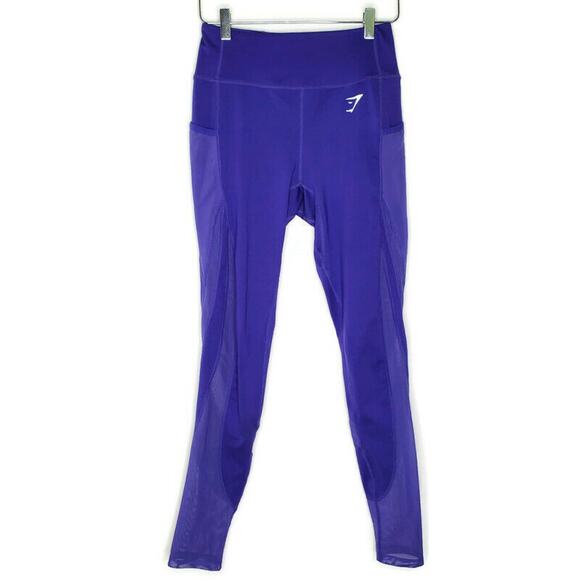 Gymshark High Rise Leggings Pockets Mesh Panels Gym Running Yoga - Picture 1 of 9